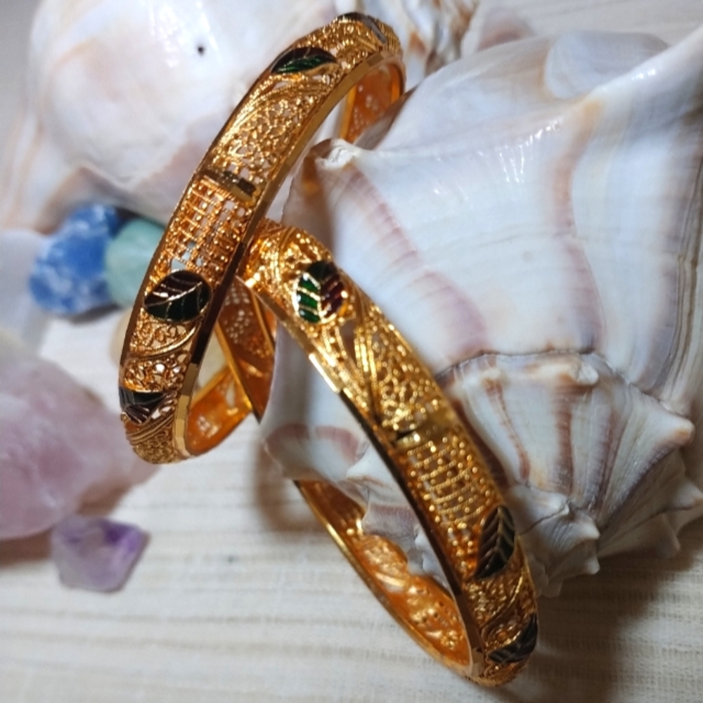 Gold Filigree Bangles